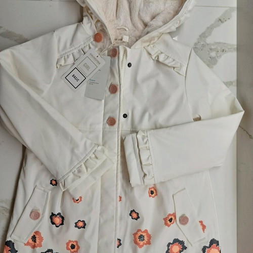 Girls' jacket new Orchestra white with fur and waterproof