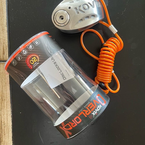 Motorcycle lock with alarm and reminder cable like new