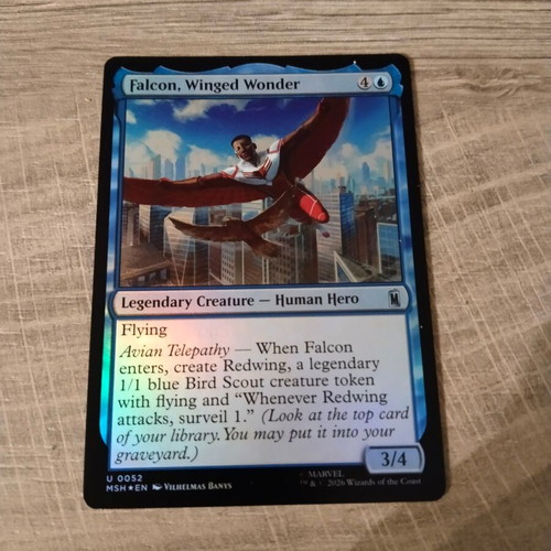 Magic the Gathering Falcon, Winged Wonder foil card