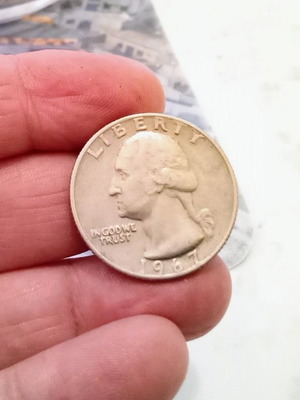 USA Quarter Dollar 1967 coin used, good condition VF