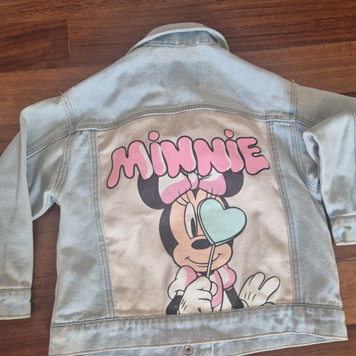 Children's denim jacket with Minnie print