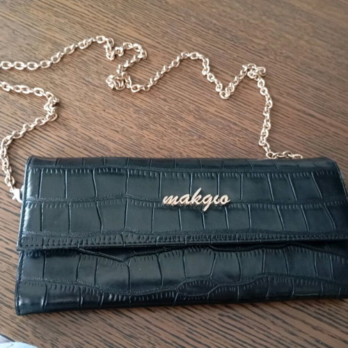 Makgio black envelope bag like new with detachable strap