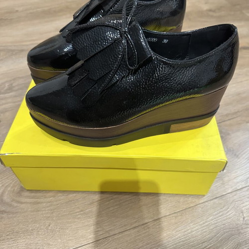Classico leather platform shoes size 39, black