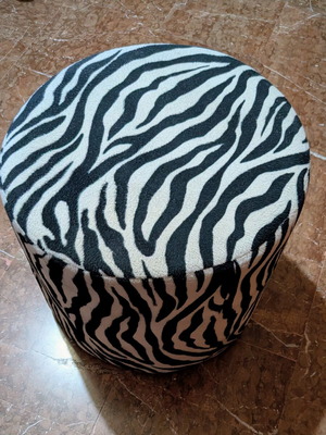 Handmade stool pouf zebra print like new