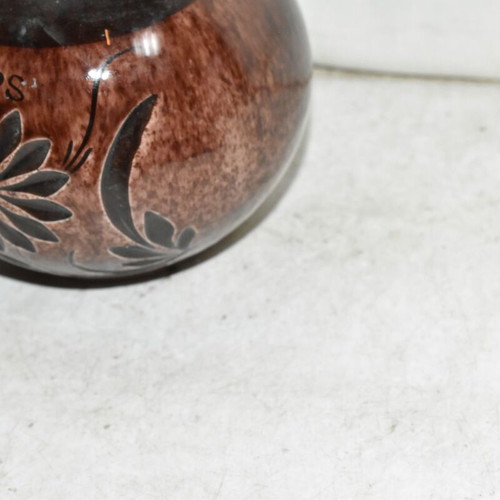 Vintage ceramic vase Sifnos used with embossed design