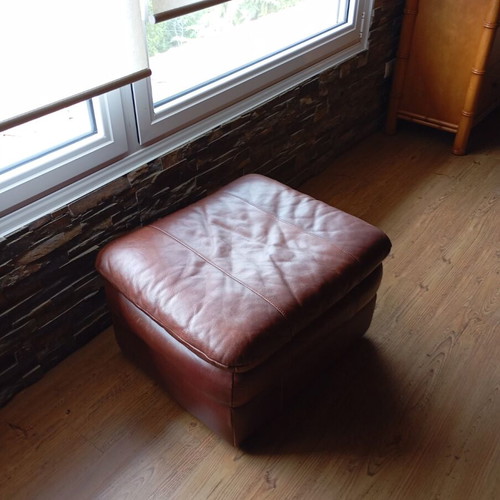 Leather Living Room Set Refurbished, 3-Seater, 2-Seater And Armchair