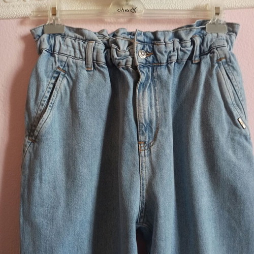 Zara women's baggy jeans medium like new, blue, elastic waist