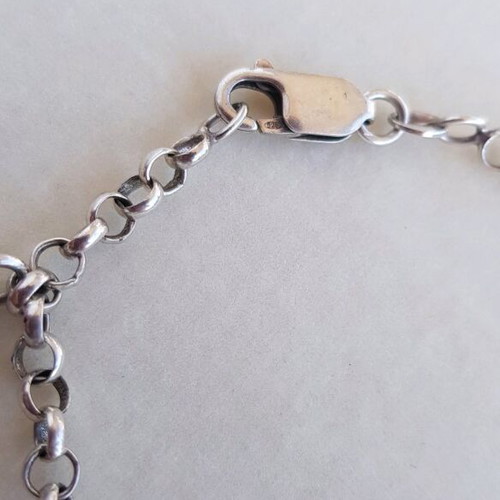 Silver 925 bracelet used with mushrooms and hearts