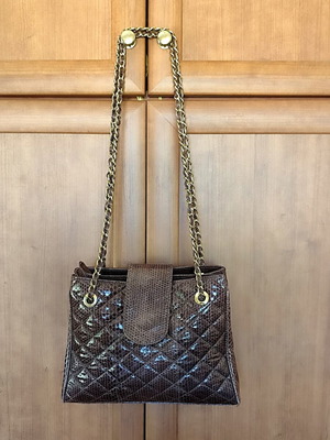 Vintage shoulder bag, genuine leather, handmade