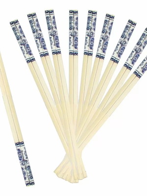 Chopsticks bamboo set 10 pairs blue new