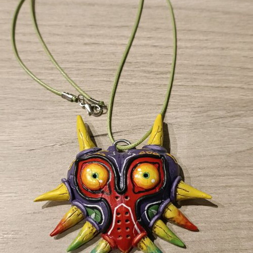 Majora's Mask pendant new handmade with clay and hand-painted