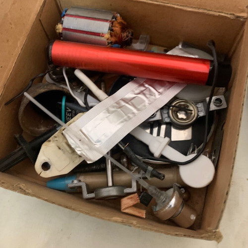 Electronic tools and components used for DIY projects, set