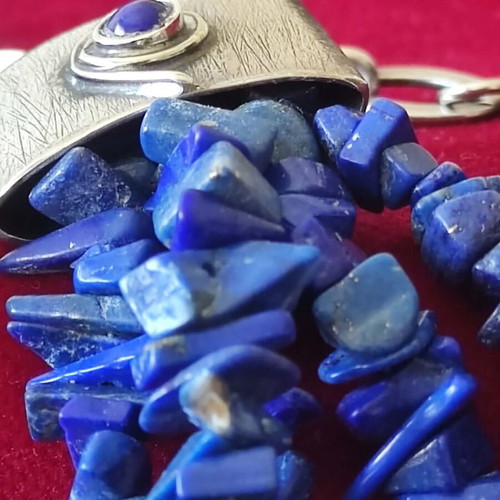 Lapis Lazuli jewelry set with necklace and earrings