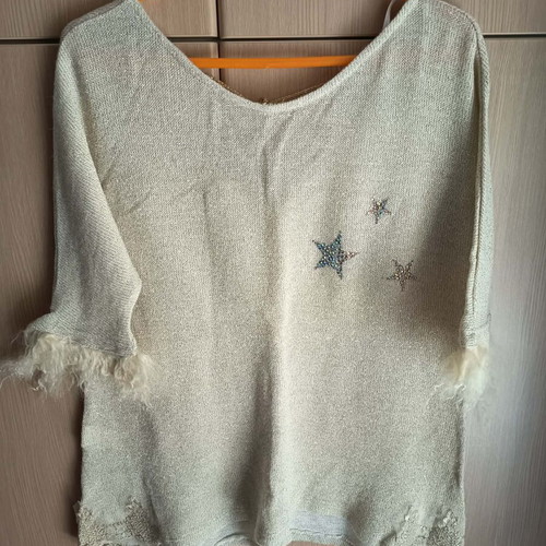 Be You women's beige sweater like new, size No M/L with gold