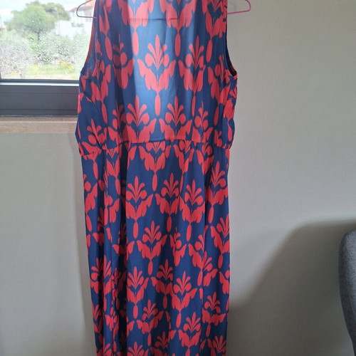 strapless open back dress Blue Floral Print Maxi Dress - The Cotton Shop main image 0