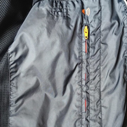 Lacoste L!VE bomber jacket men's like new, black and orange