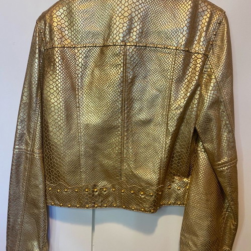 Gizia leather jacket used, gold, size S