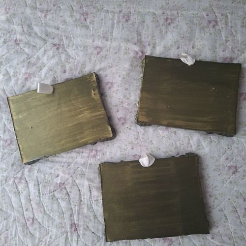 Set of 3 Vintage Baroque Wall Mirrors with Silver Lettering