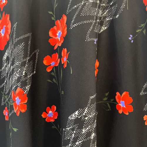 French skirt with floral pattern