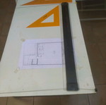 Metal drafting table like new, foldable 78×78cm, adjustable height