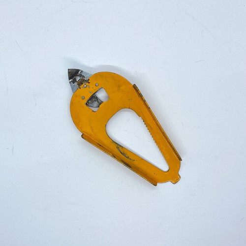 Bell 6-Way Can and Bottle Opener used, vintage yellow