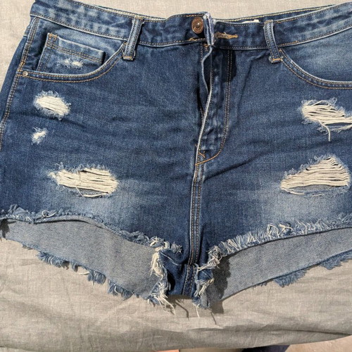 Stradivarius denim shorts used, size L, blue
