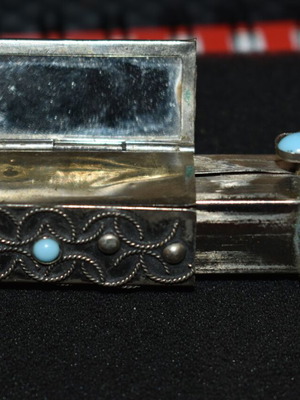 Vintage lipstick case with mirror used