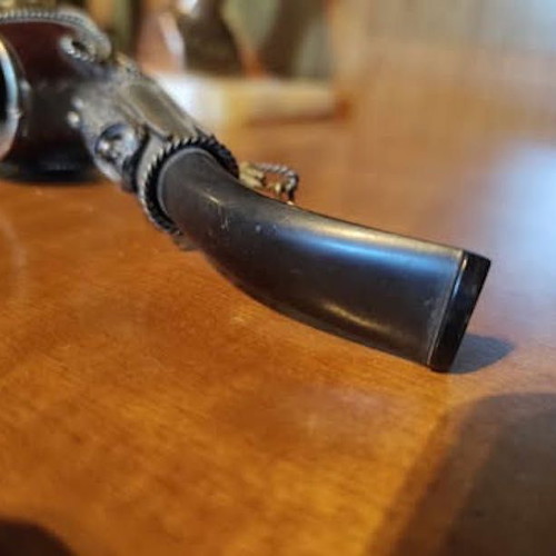 Wooden pipe used with handmade wire decoration
