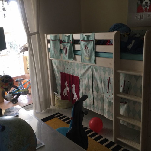 Flexa children's bed 1.2 with ladder, mattress, desk and ergonomic chair