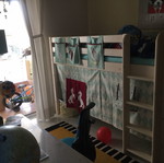 Flexa children's bed 1.2 with ladder, mattress, desk and ergonomic chair