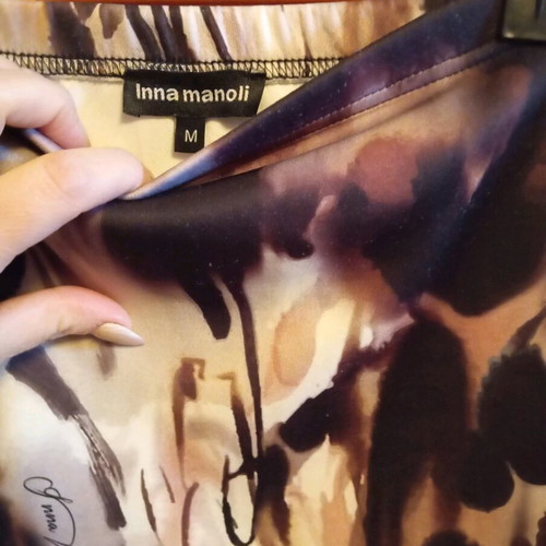 Inna Manoli set cropped top and skirt like new, beige brown