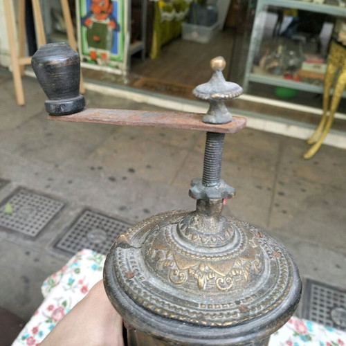 Antique coffee grinder used