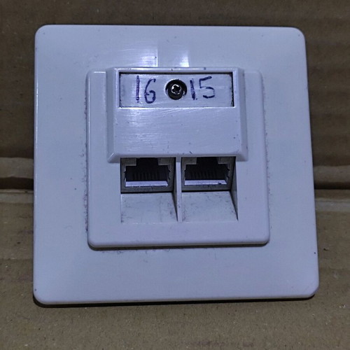 RJ 45 Ethernet double flush socket used, UTP Cat6