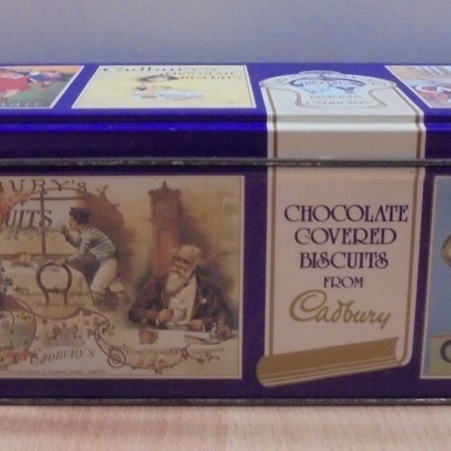 Cadbury's old metal chocolate biscuit tin used, empty