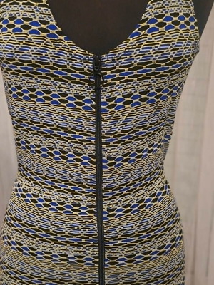 River Island fitted dress size M UK 12 new, blue multicolor