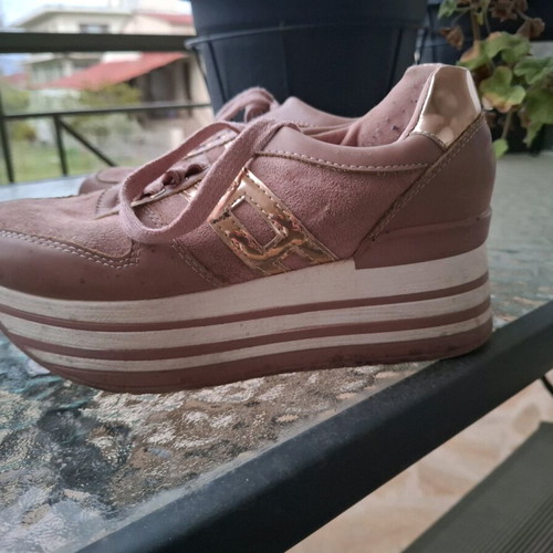 Platform shoes used, 5cm, pink, size 36 with laces