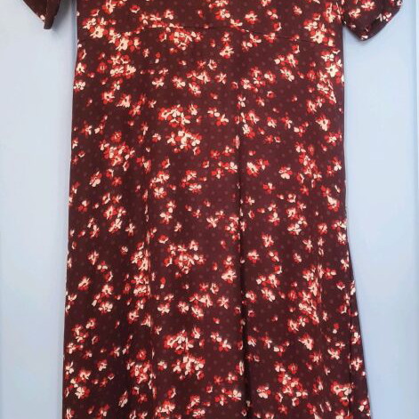 Maxi floral dress H&M like new, burgundy with retro pattern