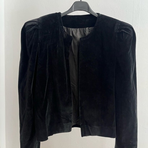 Vintage jacket with padded shoulders used, no S, black