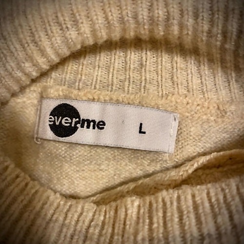 Beige pullover like new, large fits small and medium