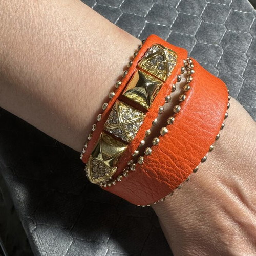 Juicy Couture leather bracelet new, red with studs