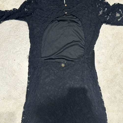Lynne Lace Dress Black with Open Back like new, Size M
