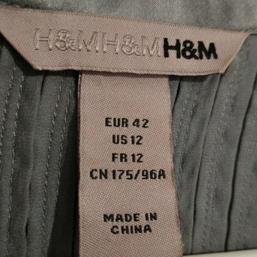 Women's satin shirt with collar H&M 42 like new, olive khaki