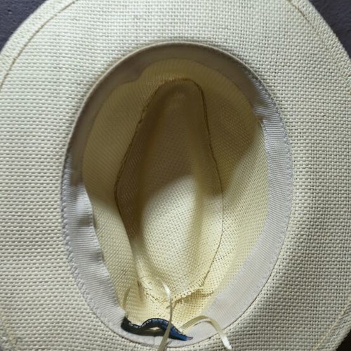Straw Panama Hat Denia Accessories size 57 like new with boho ethnic ribbon