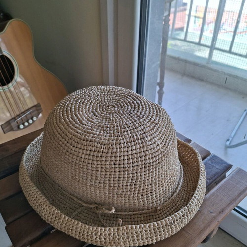 Straw hat handmade new, size 58, beige