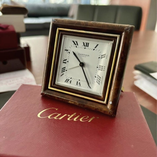 Cartier Paris desk clock used, mechanical, vintage design