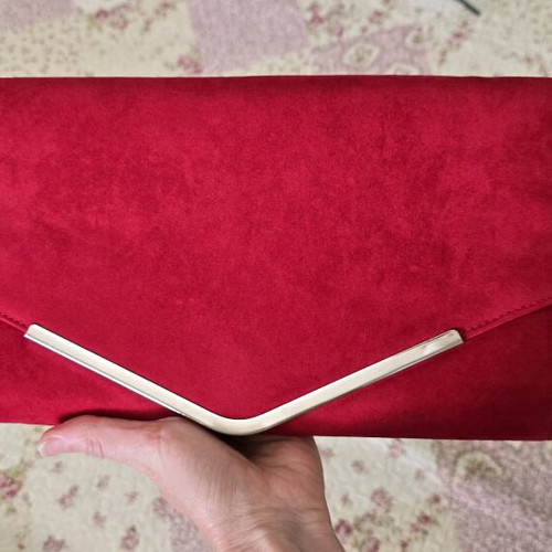 Vintage red suede envelope bag like new