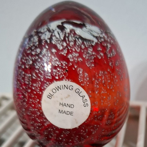 Handmade glass Easter egg Millefiori Murano Deco like new