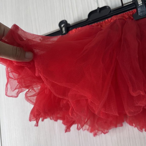 Red children's tutu skirt with tulle, age 4-5