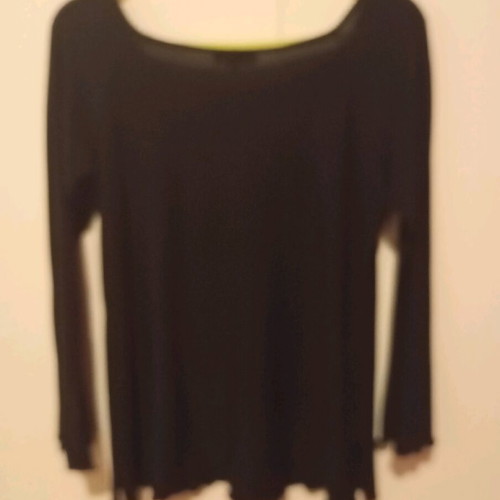 Sun Rose black elastic blouse with rhinestones and bell sleeves size M
