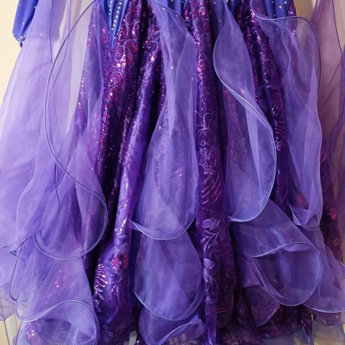 Ballroom dance dress new, purple, national standard, size 3
